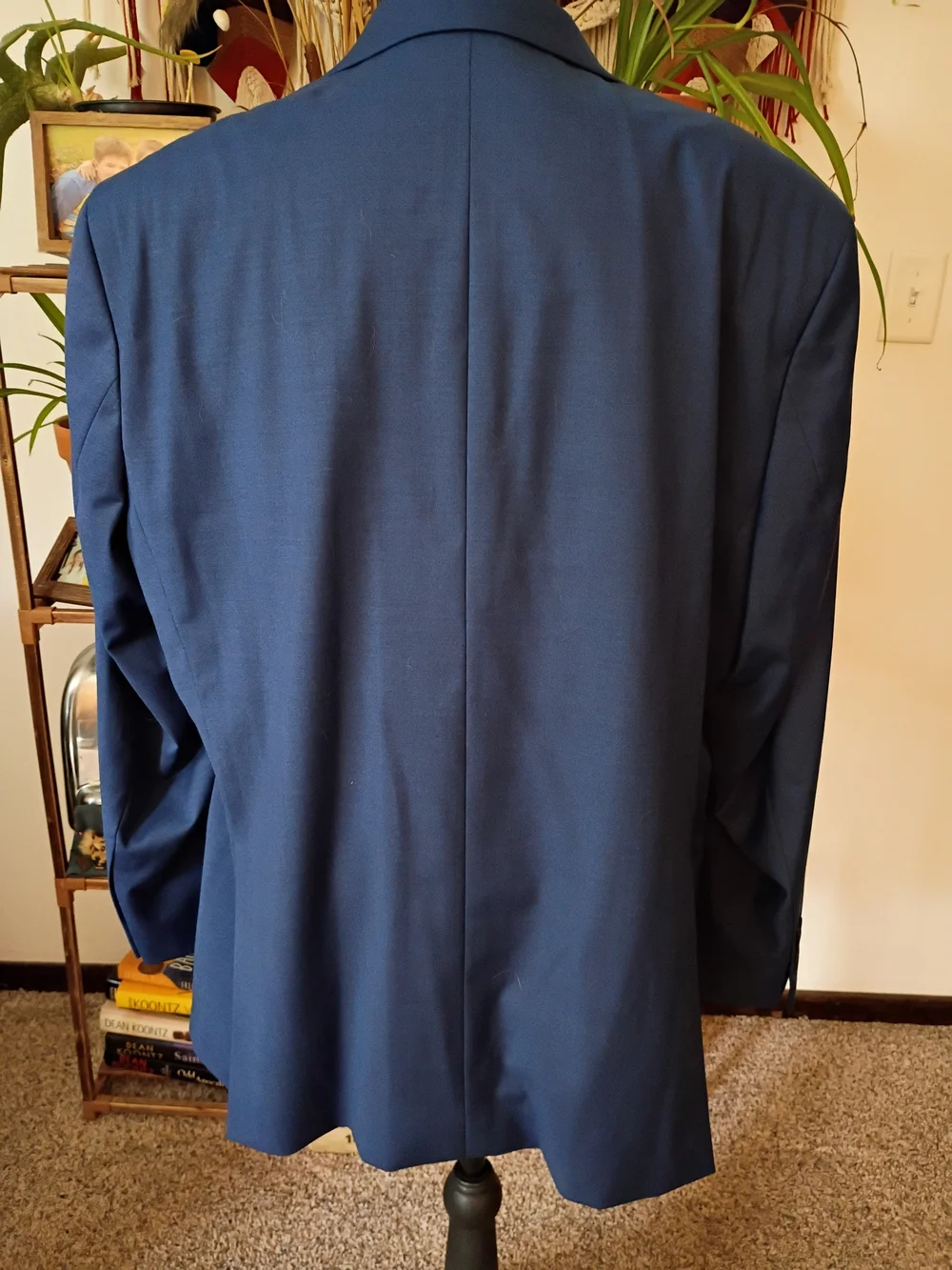 Men's Classic Navy Blue Single-Breasted Suit Coat